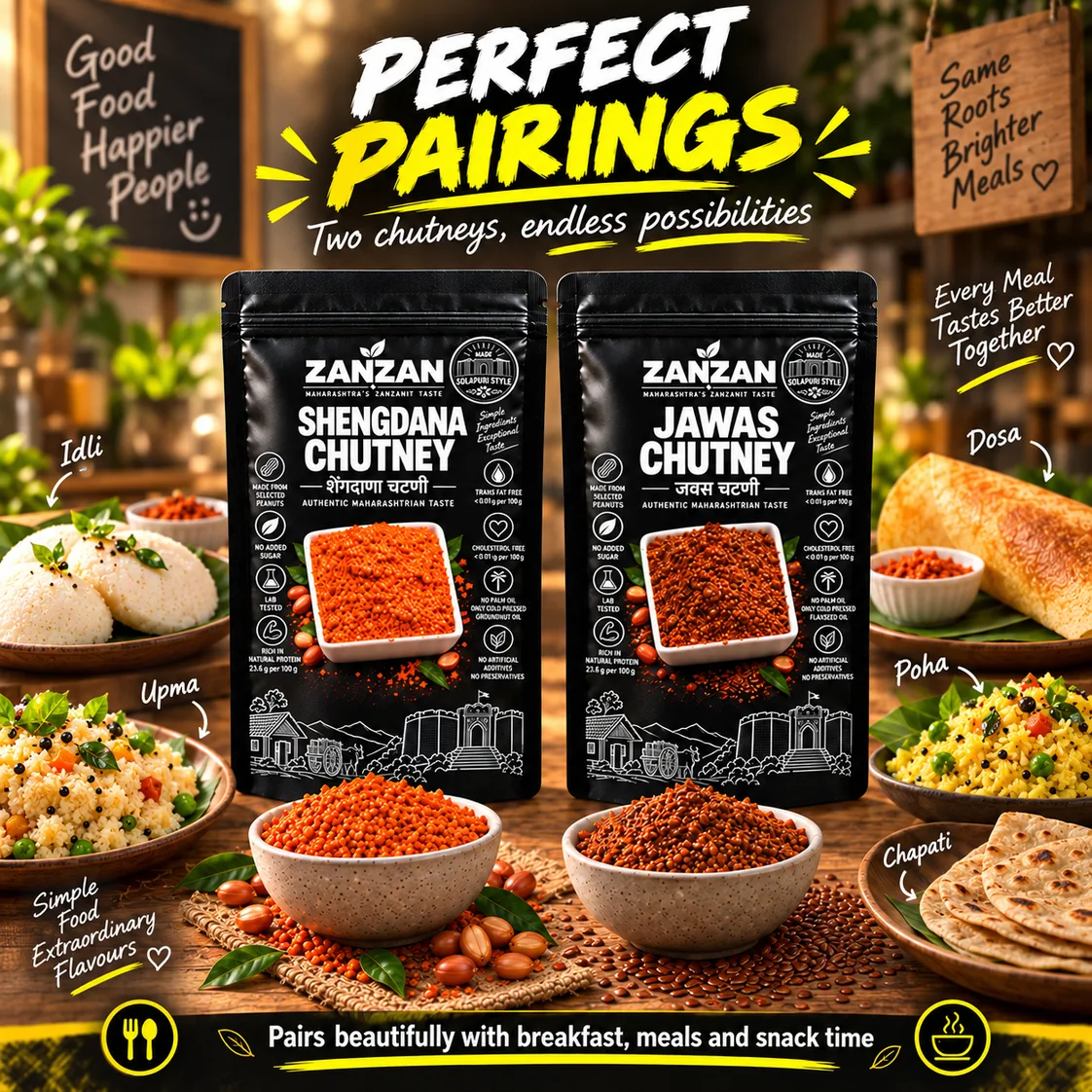 ZANZAN Chutney Jodi serving and product