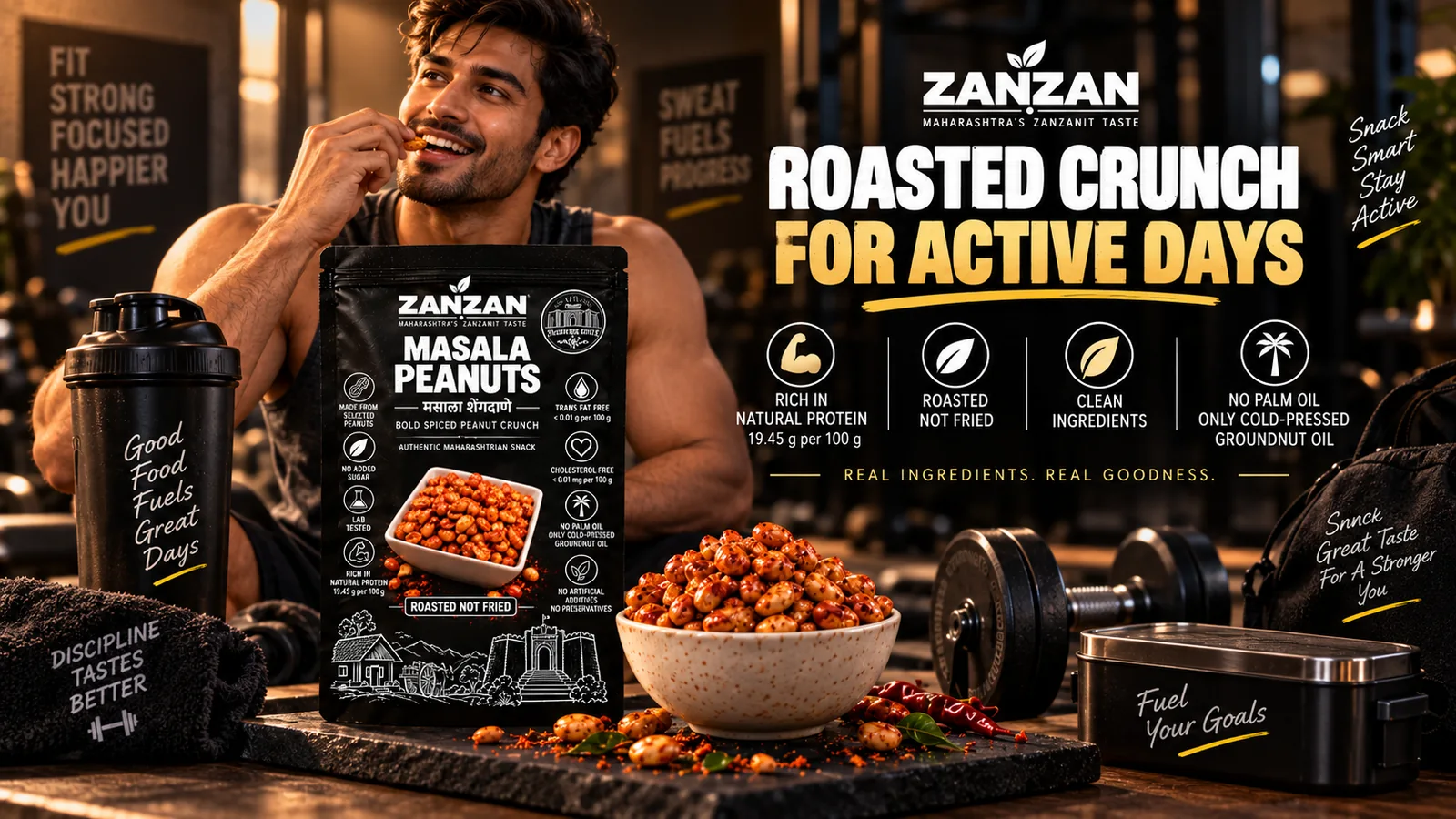 ZANZAN Masala Peanuts campaign for bold work, study and active-day snacking — story 4