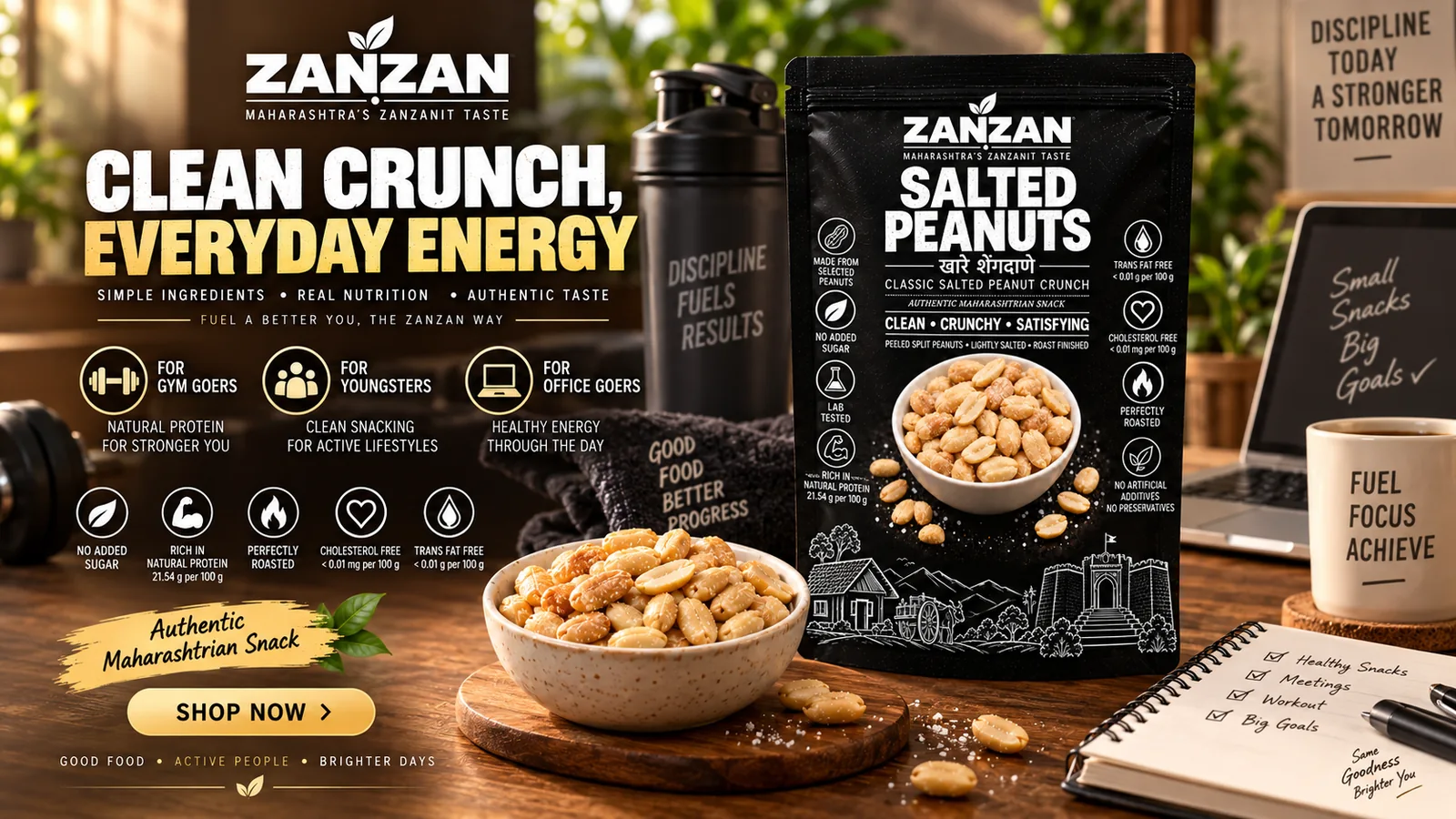 ZANZAN Salted Peanuts campaign for clean everyday snacking — story 5