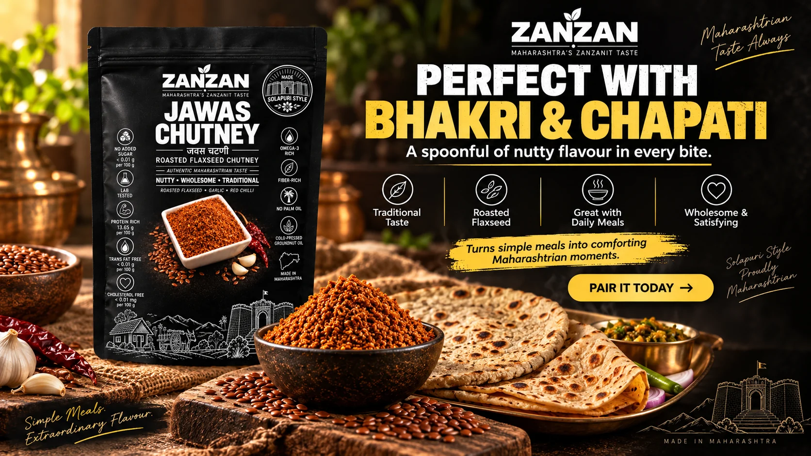 ZANZAN Jawas Chutney product and serving inspiration