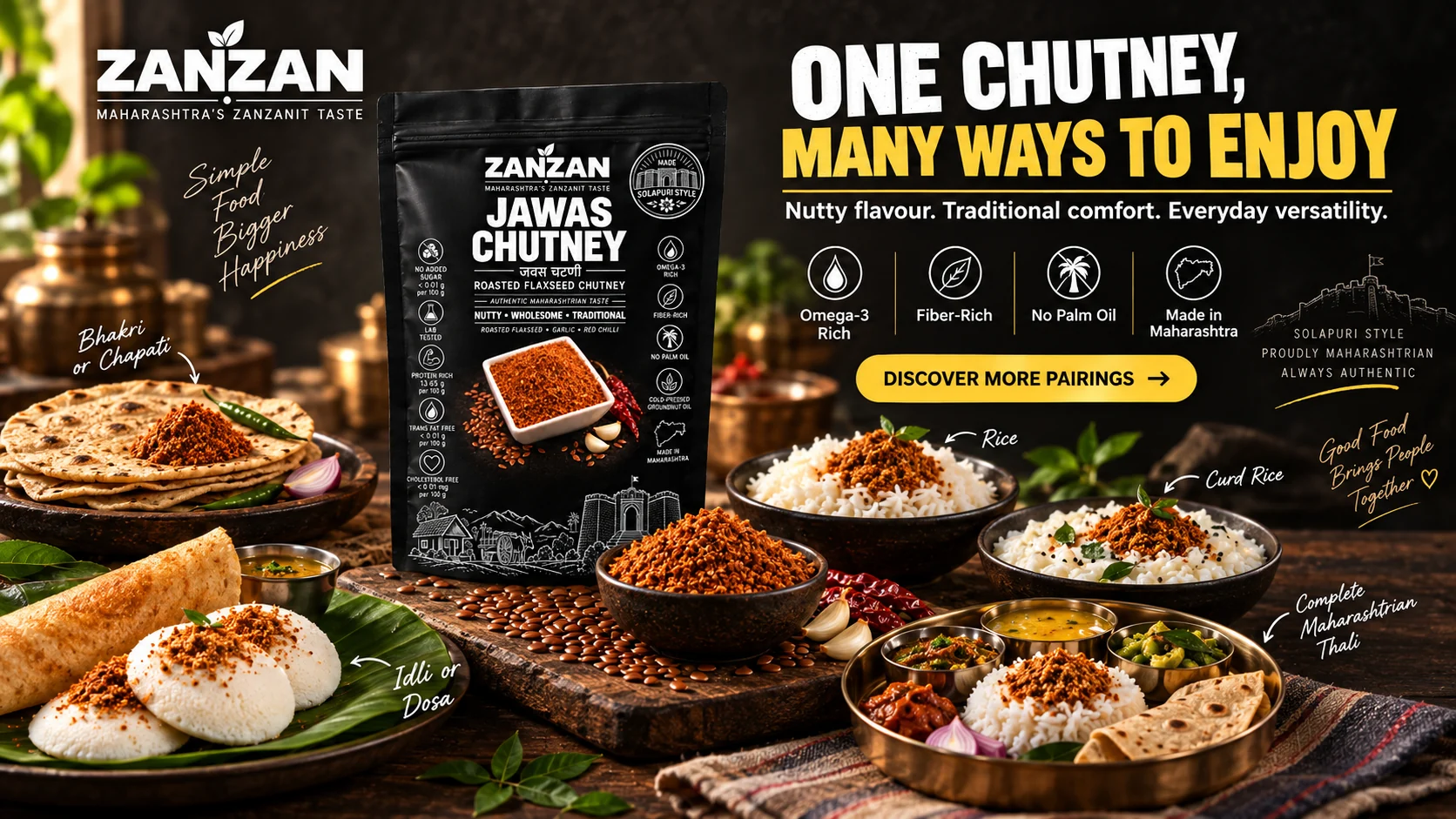ZANZAN Jawas Chutney product and serving inspiration
